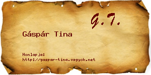 Gáspár Tina névjegykártya